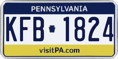 PA license plate KFB1824