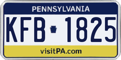 PA license plate KFB1825