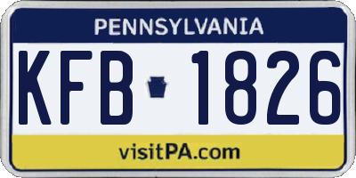 PA license plate KFB1826