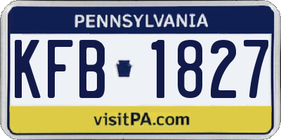 PA license plate KFB1827