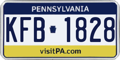PA license plate KFB1828