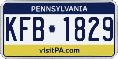 PA license plate KFB1829