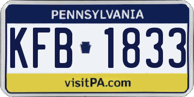 PA license plate KFB1833