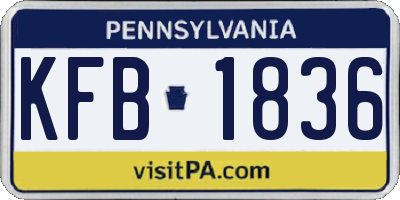PA license plate KFB1836