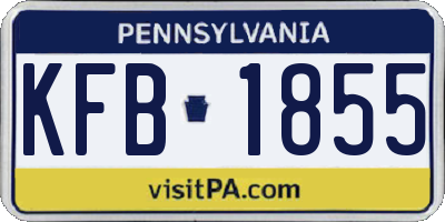 PA license plate KFB1855