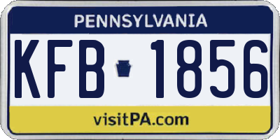 PA license plate KFB1856