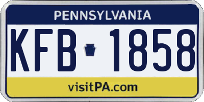 PA license plate KFB1858
