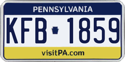 PA license plate KFB1859