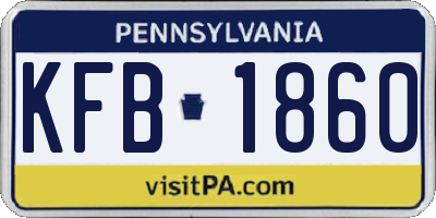 PA license plate KFB1860