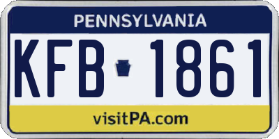 PA license plate KFB1861