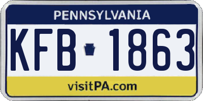 PA license plate KFB1863