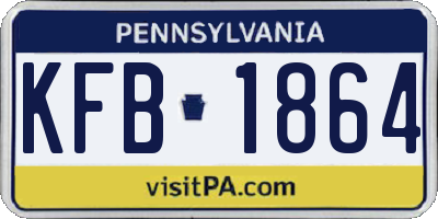 PA license plate KFB1864