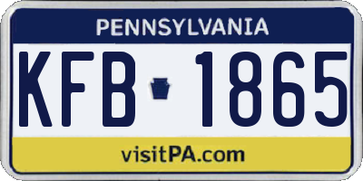 PA license plate KFB1865