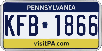 PA license plate KFB1866