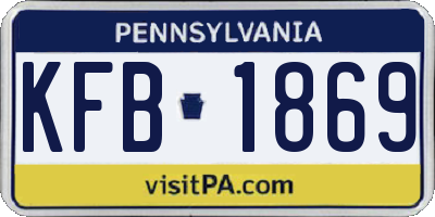 PA license plate KFB1869
