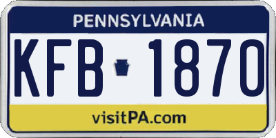 PA license plate KFB1870