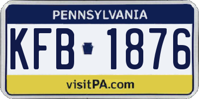 PA license plate KFB1876