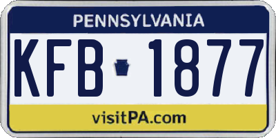 PA license plate KFB1877