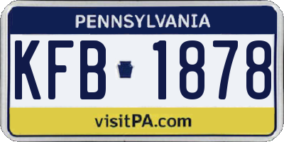 PA license plate KFB1878