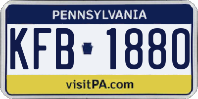PA license plate KFB1880