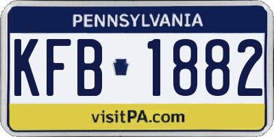 PA license plate KFB1882