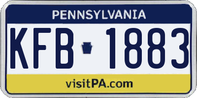PA license plate KFB1883