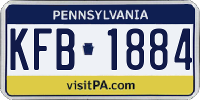 PA license plate KFB1884