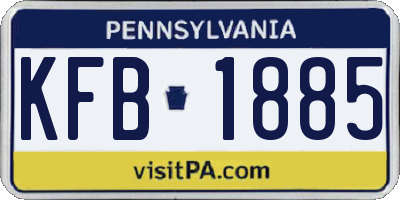 PA license plate KFB1885