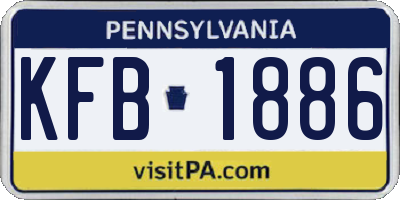 PA license plate KFB1886