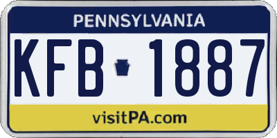 PA license plate KFB1887