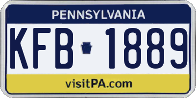 PA license plate KFB1889