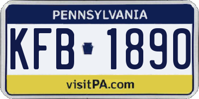 PA license plate KFB1890