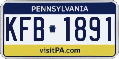 PA license plate KFB1891
