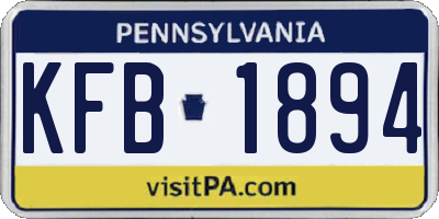 PA license plate KFB1894
