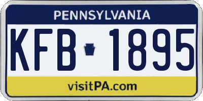 PA license plate KFB1895