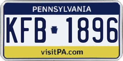 PA license plate KFB1896