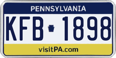 PA license plate KFB1898