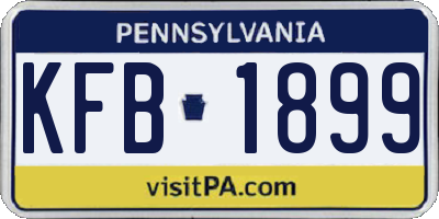 PA license plate KFB1899