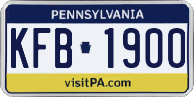 PA license plate KFB1900