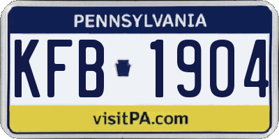 PA license plate KFB1904