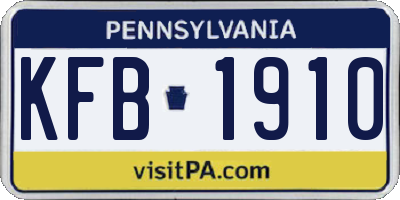 PA license plate KFB1910