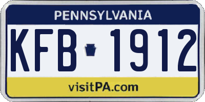 PA license plate KFB1912