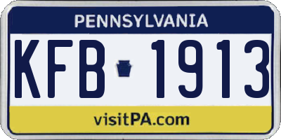 PA license plate KFB1913