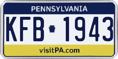 PA license plate KFB1943