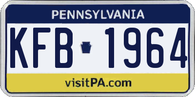 PA license plate KFB1964