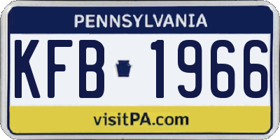 PA license plate KFB1966