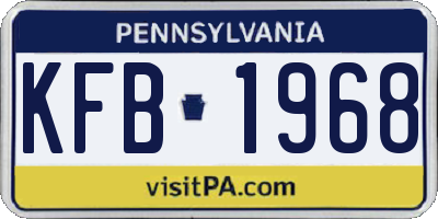 PA license plate KFB1968