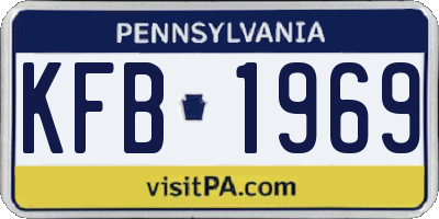 PA license plate KFB1969
