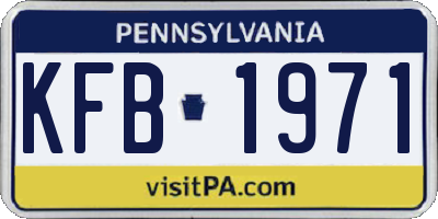 PA license plate KFB1971