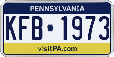 PA license plate KFB1973